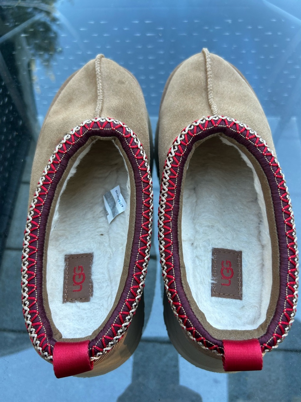UGG Tazz ll Chestnut platform Tan Suede Slip-On Shoes Size 8 - Picture 6 of 7